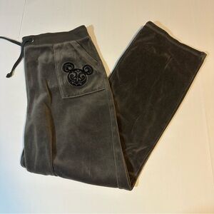 Disney Parks Velour Hidden Mickey Lounge Track Pants Retro Goth Y2K